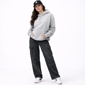 Monet Skateboards Womens Jeans Washed Black Cargo Relaxed Streetwear Y2K Size M